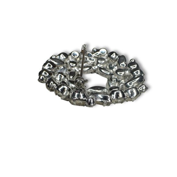 Weiss Silver Tone Clear Crystal Wreath Brooch Vintage - Picture 4 of 9